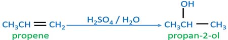 propene with sulfuric and water